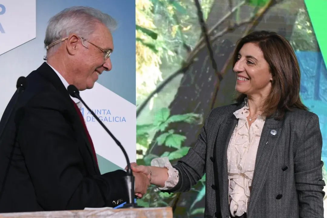 Francisco Peña y la Conselleira de Medio Ambiente y Cambio Climático, Ángeles Vázquez Mejuto.