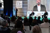 Xosé Merelles, Director de Turismo de Galicia, durante la conferencia inaugural del VI Fórum Fairway, titulada "Buscando la excelencia en la sostenibilidad", donde destacó la ampliación y el liderazgo de Galicia en la Federación Europea del Camino de Santiago.
