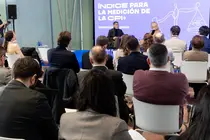 Un momento de la presentaci&oacute;n del &Iacute;ndice para la Medici&oacute;n de la Compra P&uacute;blica de Innovaci&oacute;n, celebrada en Galicia con la participaci&oacute;n del conselleiro Rom&aacute;n Rodr&iacute;guez y la presidenta de la Fundaci&oacute;n Cotec, Cristina Garmendia.