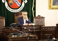 O presidente da C&acirc;mara Municipal de Arcos de Valdevez durante a reuni&atilde;o ordin&aacute;ria de 16 de janeiro, onde foi aprovada a prorroga&ccedil;&atilde;o da empreitada de habita&ccedil;&atilde;o social do Souto e outras medidas de apoio social e investimento municipal.