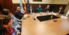 La conselleira de Econom&iacute;a e Industria, Mar&iacute;a Jes&uacute;s Lorenzana, se re&uacute;ne con los alcaldes de Ribadeo, Trabada y Barreiros para abordar la aplicaci&oacute;n de descuentos el&eacute;ctricos vinculados al parque e&oacute;lico Mondigo gestionado por Recursos de Galicia.