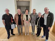 Xulio Fontes, durante a inauguraci&oacute;n da exposici&oacute;n &ldquo;Mulleres&rdquo; en Lugo, unha mostra formada por 36 retratos femininos que poder&aacute; visitarse ata o 31 de xullo antes da s&uacute;a itinerancia por Portugal.