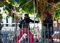 Representaci&oacute;n tradicional de O Mouro e o Cristi&aacute;n, unha das manifestaci&oacute;ns culturais m&aacute;is singulares de Galicia, que cada agosto revive en Mouriscados durante as festas do Socorro e San Roque.