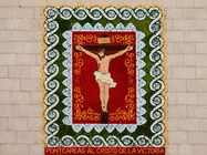 Alfombra floral realizada por la Asociaci&oacute;n de Alfombristas do Corpus Christi de Ponteareas en honor al Cristo de la Victoria, en una edici&oacute;n anterior de la solemne procesi&oacute;n viguesa.