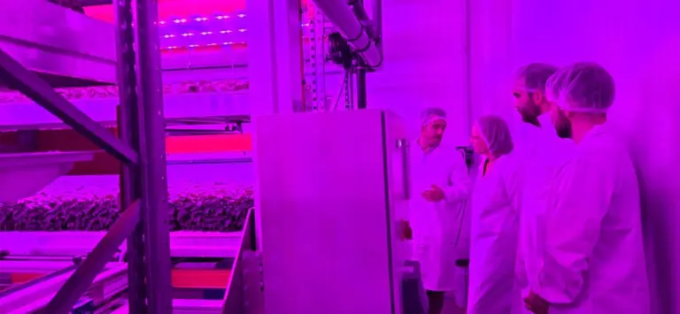 armen Cotelo visita las instalaciones de N&eacute;boda Farms en Vigo, donde conoce los sistemas de cultivo vertical y tecnolog&iacute;as de agricultura en ambiente controlado.