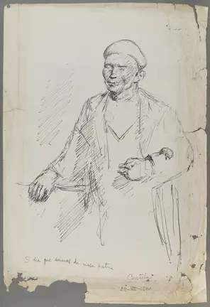 'O d&iacute;a que sa&iacute;mos da nosa patria', debuxo de Castelao realizado no exilio en Bos Aires en 1940, recentemente incorporado &aacute; colecci&oacute;n do Museo de Pontevedra.