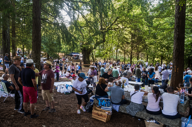 A veci&ntilde;anza de Queimadelos comparte unha multitudinaria merenda popular baixo o hist&oacute;rico Carballo da Armada, despois da celebraci&oacute;n das Pascuillas.