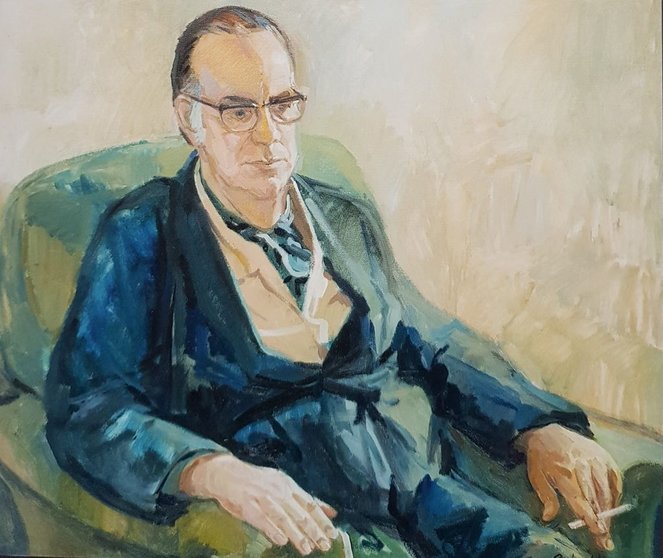 Camilo José Cela, retrato de RAFAEL MORENO PECINO. 