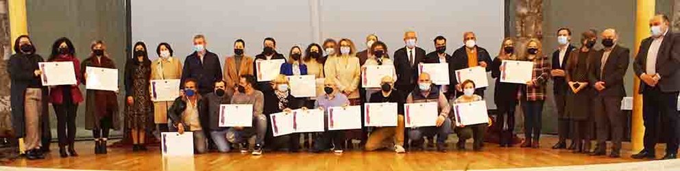 Imaxe da entrega de certificados SICTED, na II Gala de Calidade Turística do GDR Condado Paradanta.