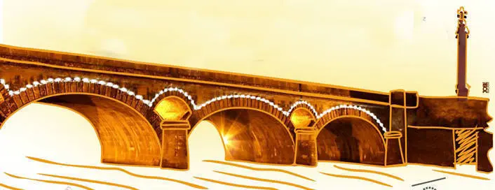 El puente que da sevicio a la villa. 