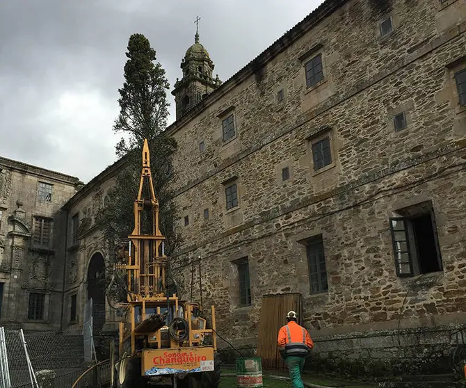 Un aspecto das obras que se levan a cabo no Museo do Pobo Galego.