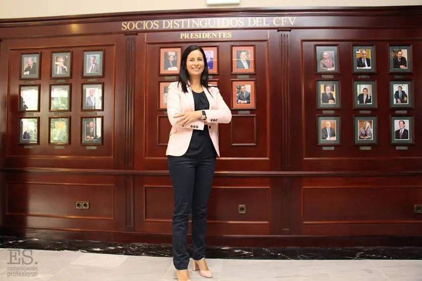 Patricia García, presidenta, en la zona noble del Círculo de Empresarios de Galicia. ARCHIVO. 