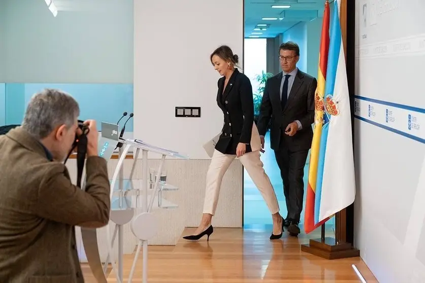 O presidente da Xunta, Núñez Feijóo, e a conselleira de Política Social, Fabiola García.