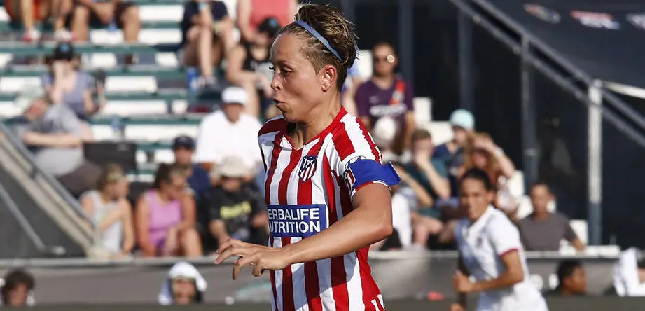 Una de las jugadoras del Atlético de Madrid femenino, Amanda Sampedro.