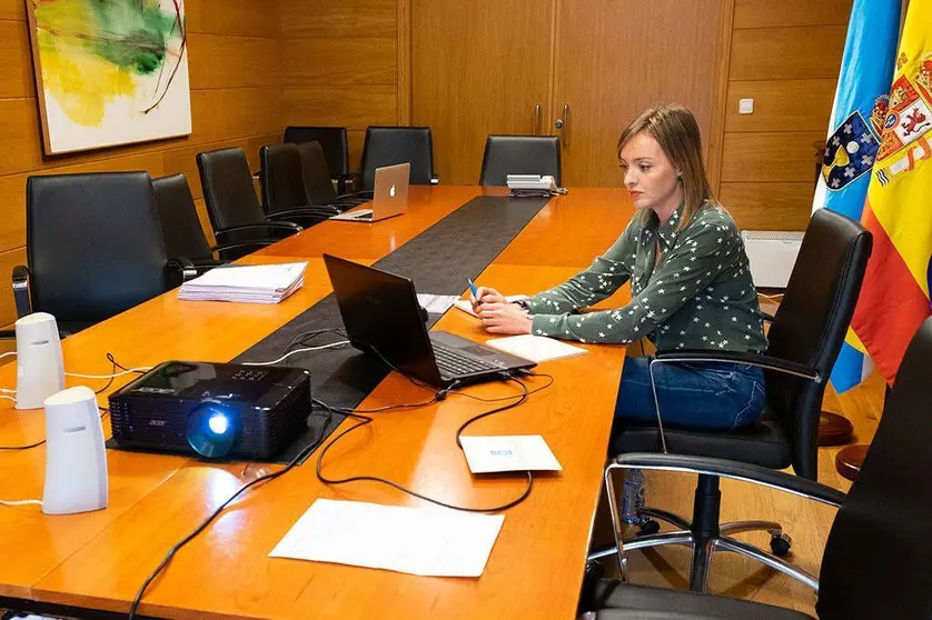 1La conselleira de Política Social y los demás representantes autonómicos del área social mantuvieron una reunión por videoconferencia con el vicepresidente segundo y ministro de Derechos Sociales y Agenda 2030, Pablo Iglesias.