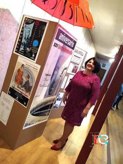 A directora de Fontevella Teatro, Chelo Pampillón, en el CRC do Porriño, conmemorando o 25 aniversario da compañía, o 15 de febreiro. 