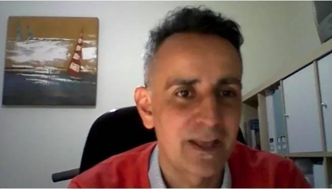 El presidente de AGAN+, Manuel Soliño, durante la video llamda de DL-G. 