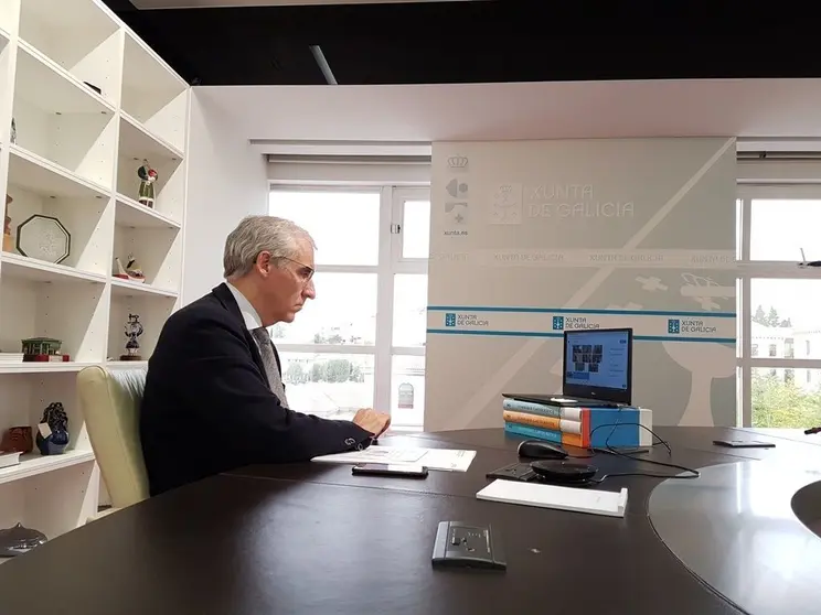 O vicepresidente económico, Francisco Conde, interveu hoxe nun webinario organizado pola Asociación Española de Directivos (AED).