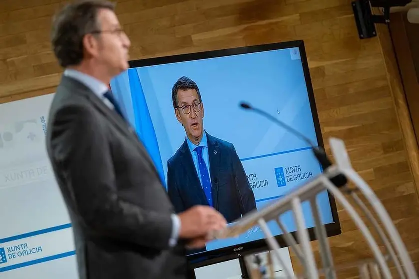 O presidente da Xunta, Alberto Núñez Feijóo, comparece para dar conta das medidas acordadas no comité clínico.