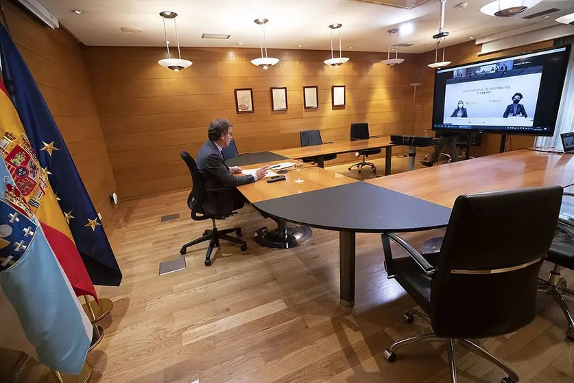 El presidente de la Xunta particip&oacute; este mediod&iacute;a en el acto virtual de clausura de la junta general de accionistas de Pymar.