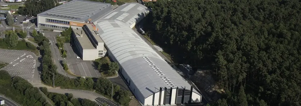 Vista aérea del recinto ferial de Vigo. 