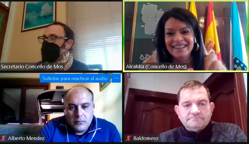 Participantes en la videoconferencia con la alcaldesa Nidia Arévalo. 