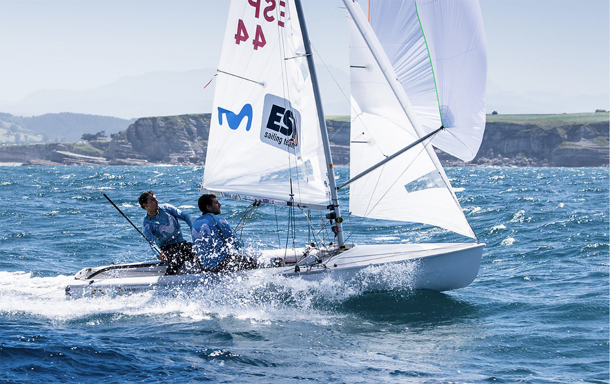 Warm Up Vilamoura 470.- Jordi Xammar y Nicolás Rodríguez. MARÍA MUIÑA/RFEV 
