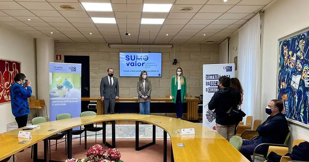 O Consello Social da Universidade de Santiago presenta á actriz galega María Mera como embaixadora do programa de micromecenado “Sumo Valor” da USC, destinado en boa parte á loita contra a Covid-19.