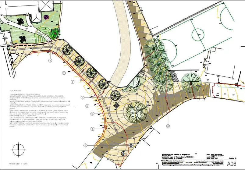 Planta del proyecto de Moreira, Ponteareas. 