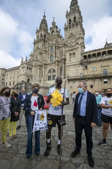 Craig Hodges tras finalizar el Camino Portugués de la Costa que inició hace unos días en el marco de O Camiño remata en Obradoiro.