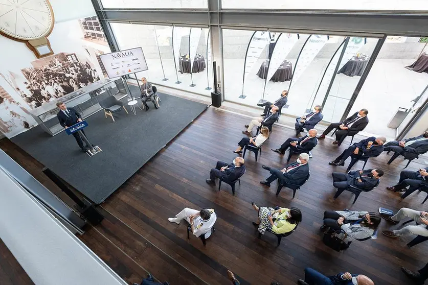 El presidente de la Xunta, Alberto Núñez Feijóo, participa en la constitución del comité executivo Navalia 2022. Museo do Mar de Vigo.