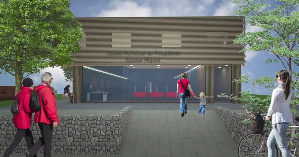 A proposta a executar buscará abrir a zona de adestramento, na planta baixa, ao Miño, cun sala de espera, entrada lateral, acceso adaptado, almacén de piraguas, e vestiarios.