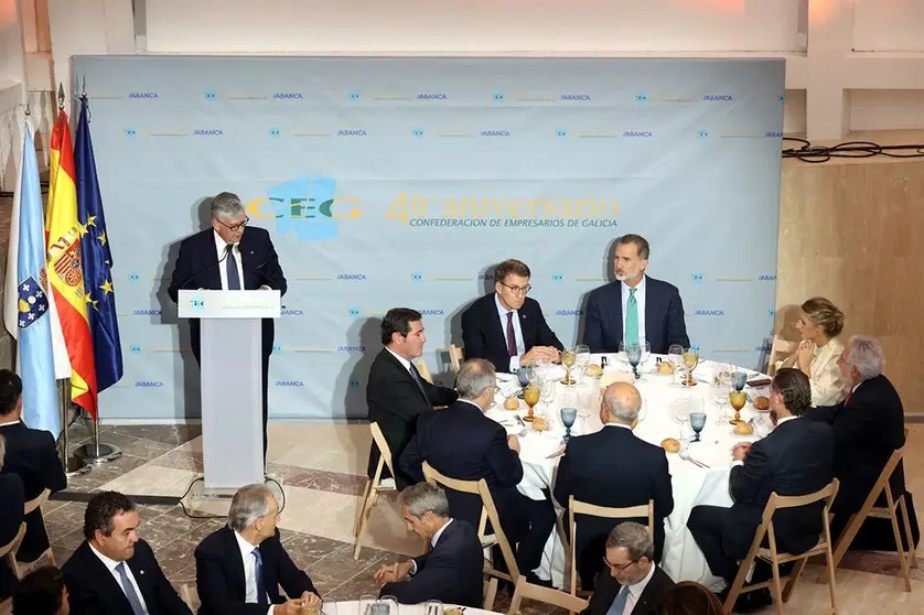 El presidente de la Confederación de Empresarios de Galicia, Juan Manuel Vieites durante su intervención. © CASA DE S.M. EL REY.