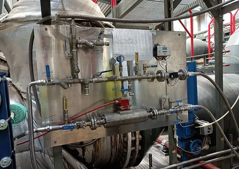 Sonda de monitorización de la corrosión desarrollada por AIMEN e instalada en la planta de Reykjavik Energy, en Islandia. 