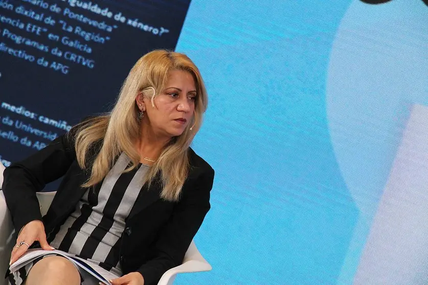 Lailuma Sadid, xornalista afgana, relatou a terrible situación que vive o seu país, pídelle á Unión Europea unha postura común e que non lexitime aos terroristas talibáns ©ROBERTO LEDO