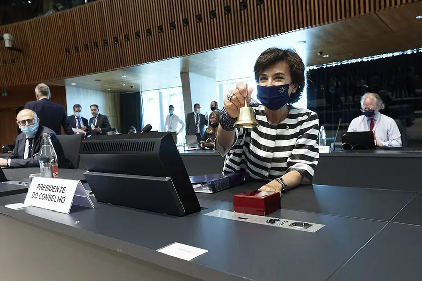 Ministra de Agricultura, Maria do Céu Antunes, durante el Consejo de Ministros de Agricultura.