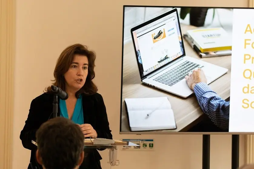 Ministra de Trabajo, Solidaridad y Seguridad Social, Ana Mendes Godinho, en la firma del Acuerdo sobre Formación Profesional y Cualificación de la Economía Social.