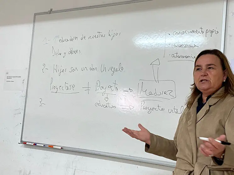 Manocha Ramos, durante la sesión anterior en Salvaterra. ARCHIVO.