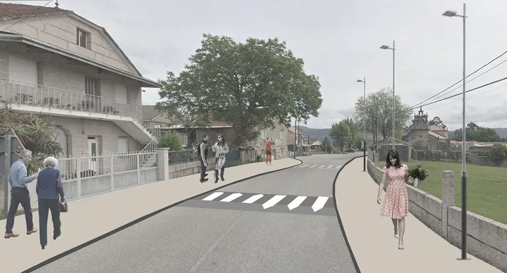 Fotomontaxe da senda do Foxo, en Pereiras, Mos.