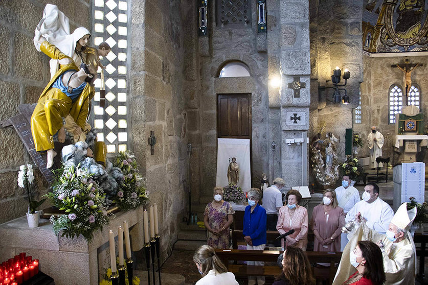 El Templo Votivo de Panxón acoge la Ofrenda del mar presidida por Mons. Luis Quinteiro Fiuza, obispo de Tui-Vigo y promotor de Stella Maris en España. ARCHIVO.
