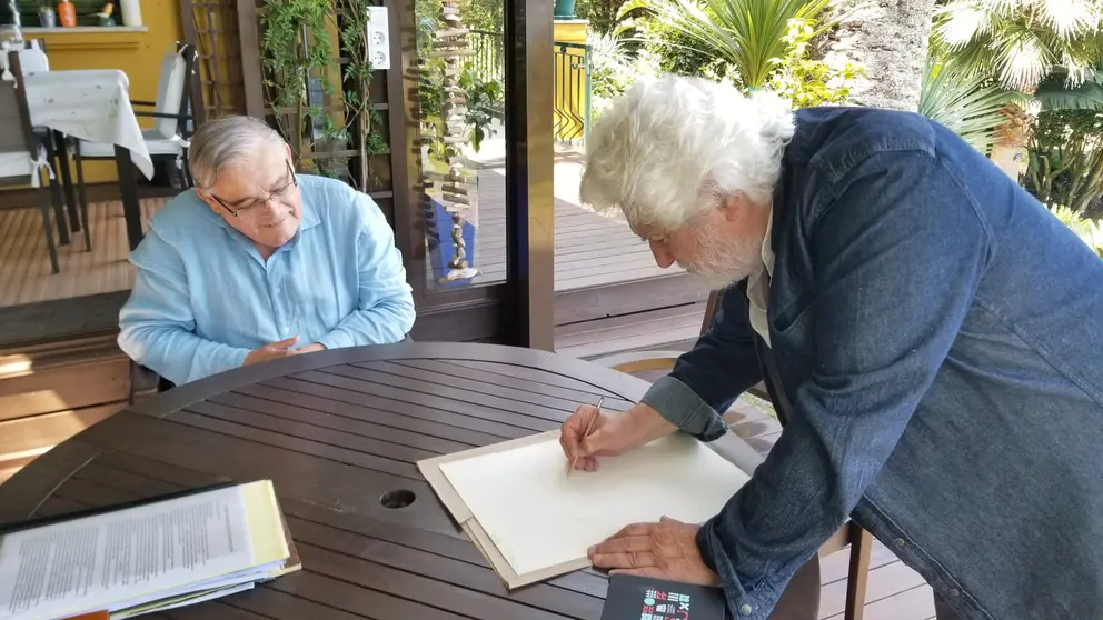 Alberto Barciela con Cristóbal Gabarrón.