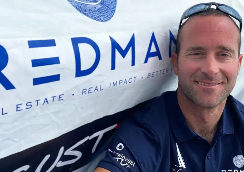 Pablo Santurde a bordo del Redman con el que ganó la Transat Jaques Vabre.