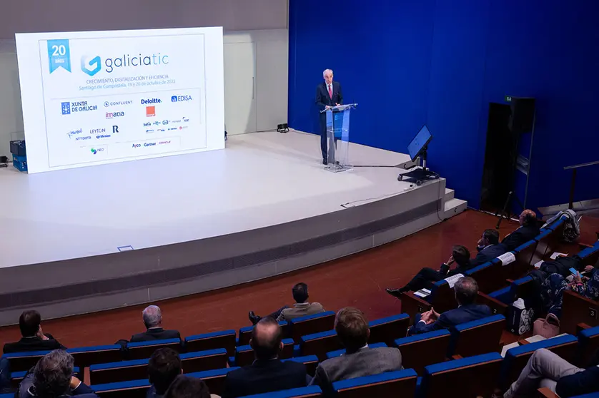 El vicepresidente primero y conselleiro de Economía, Industria e Innovación, Francisco Conde, participar en la clausura de la XX Edición de GaliciaTIC.
