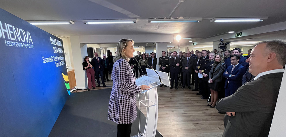 A secretaria xeral de Industria, Paula Uría, participou hoxe en Ferrol na inauguración das novas instalacións de Ghenova.