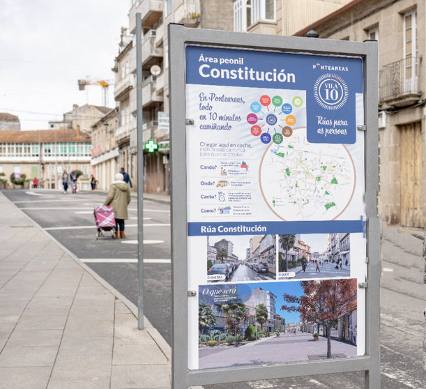 Ponteareas mostra no centro urbano o seu ‘Metrominuto’ e os cambios realizados en zonas peonís