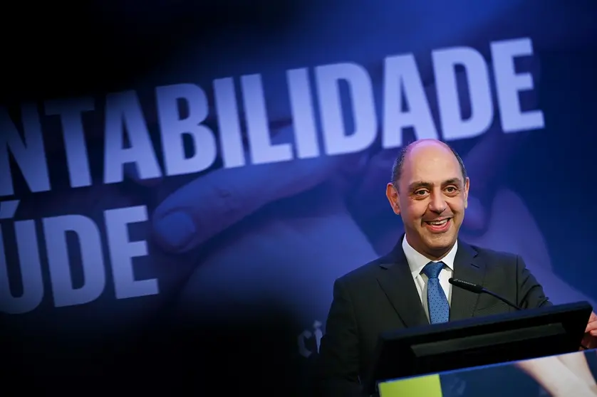 Ministro da Saúde, Manuel Pizarro, na cerimónia de apresentação do estudo «Índice de Saúde Sustentável», Lisboa.