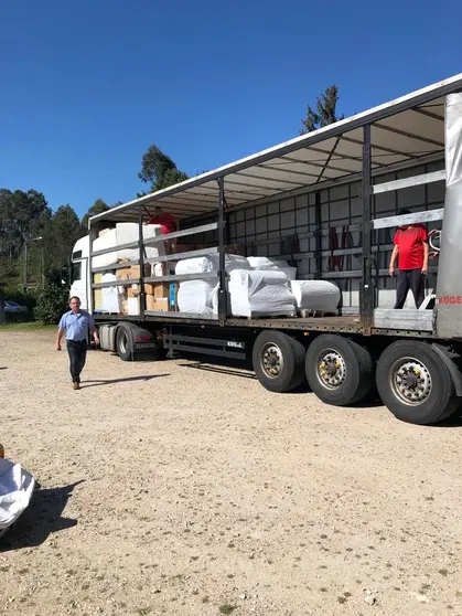 El camión que la semana pasada cargó dirección Ucrania.