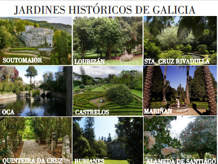 Los nueve jardines incorporados  al itinerario Cultural por el Consejo de Europa.