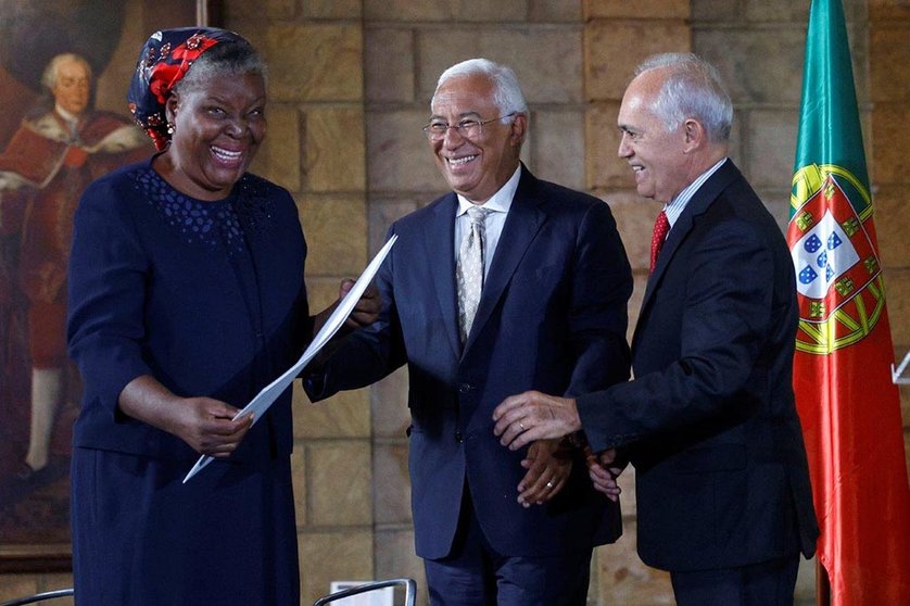 Primeiro-Ministro António Costa com a escritora moçambicana Paulina Chiziane na entrega do Prémio Camões 2021, Lisboa.