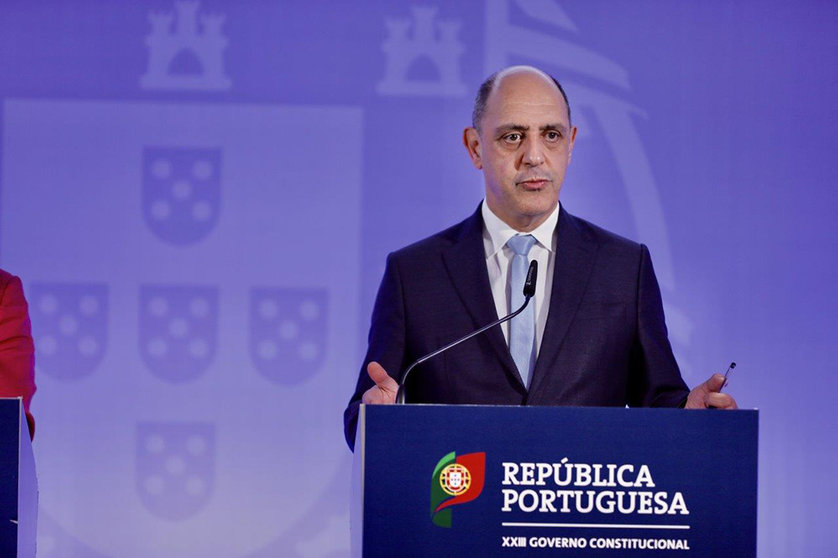 Ministro da Saúde, Manuel Pizarro, na conferência de imprensa do Conselho de Ministros, Oeiras.